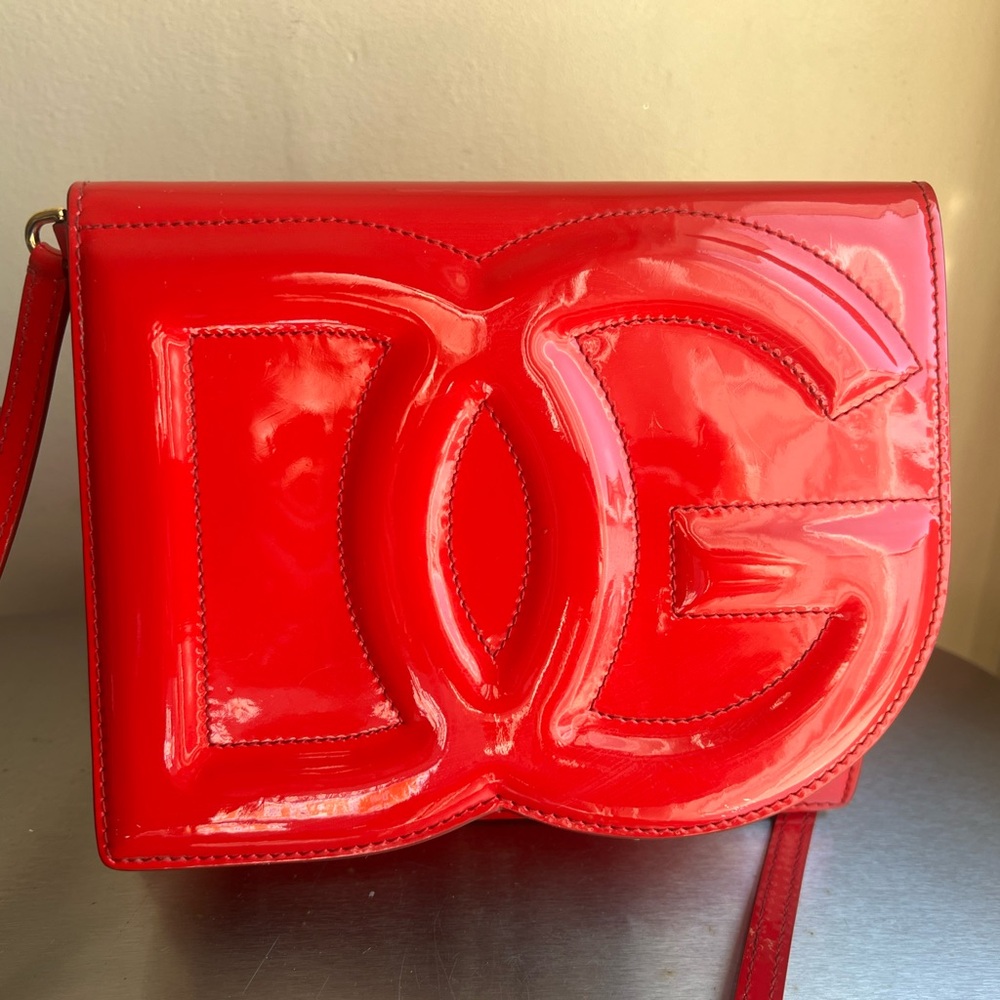 Dolce & Gabbana Red Patent Leather Crossbody Bag